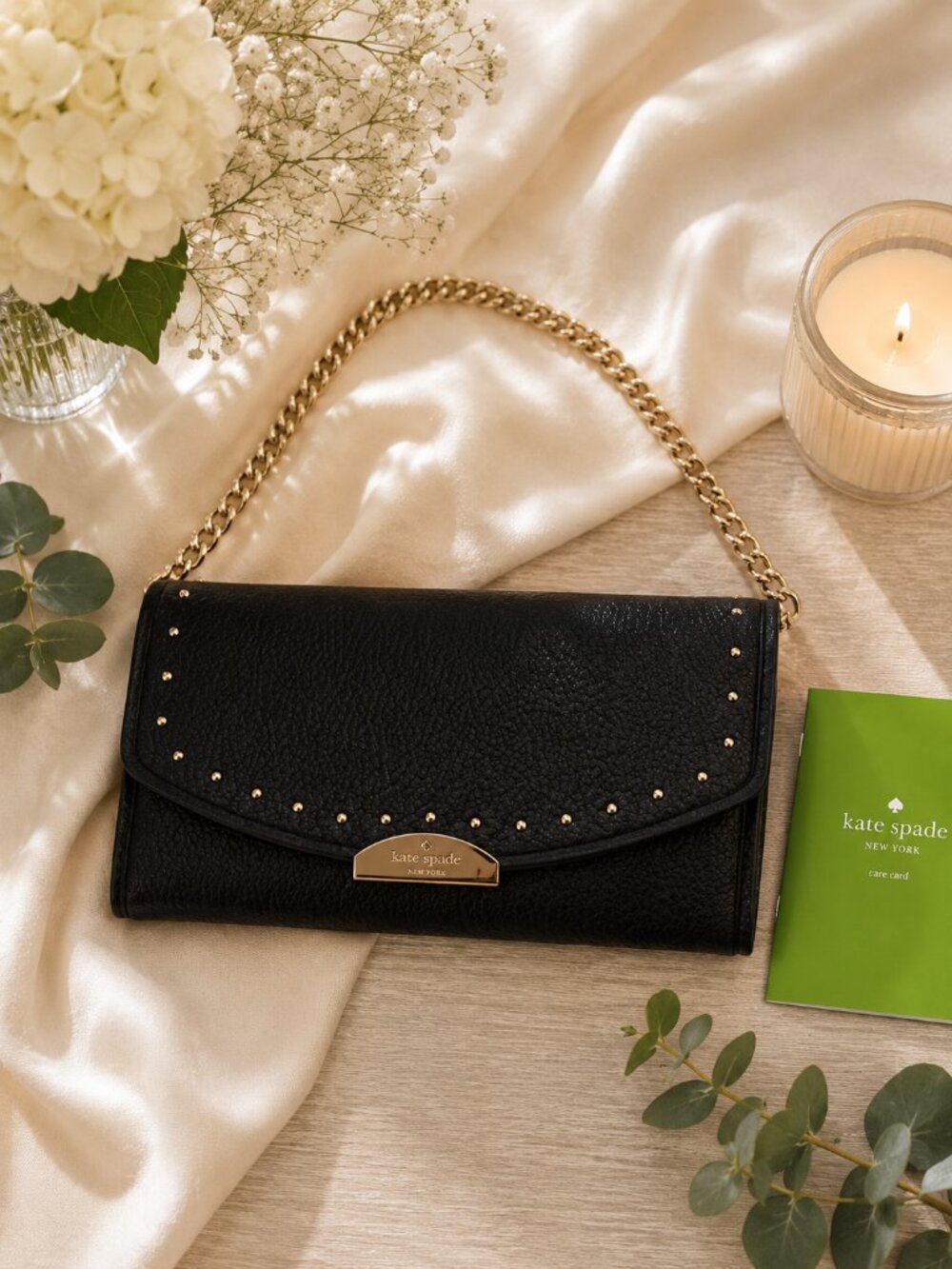 Kate Spade  Black Milou West Street Wallet on Gold Chain